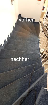 Teppichbodenreinigung von Treppenstufen | Treppen Teppichreinigung